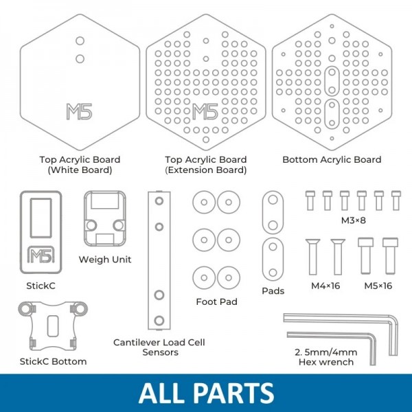 M5Stack M5SCALE DIY Kit - met M5StickC
