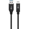 Goobay 41074 USB-C USB-A 3.1 Kabel - 1m - 3A - Zwart
