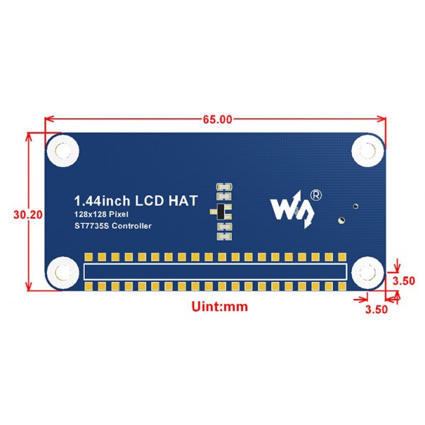 Waveshare 1.44 inch SPI TFT-LCD Display 128*128 pixels - Raspberry Pi Compatible