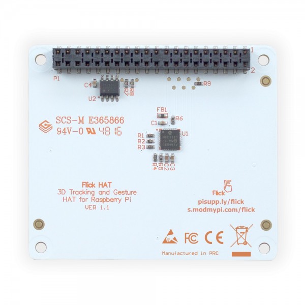 Pi Supply Flick HAT - 3D Tracking and Gesture HAT for Raspberry Pi