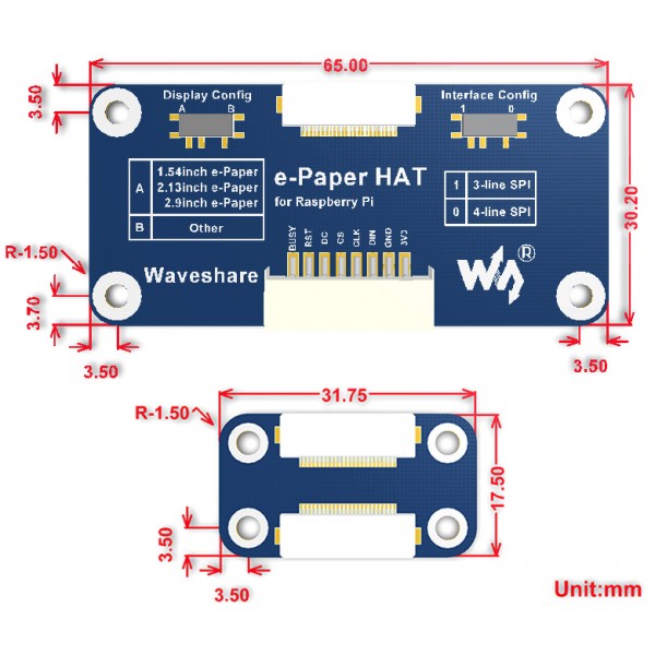Waveshare 7.5 inch E-Ink E-Paper Display