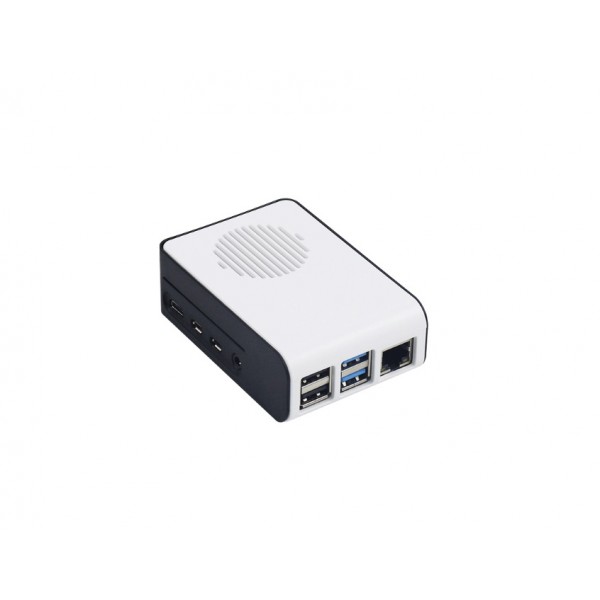 Raspberry 4 Behuizing met Ventilator - Zwart-Wit