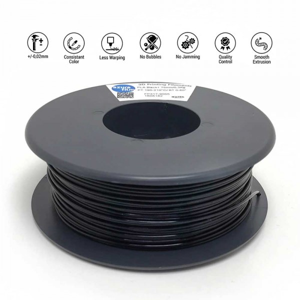 AzureFilm TPU 98A Filament 1.75mm - 300g - Zwart