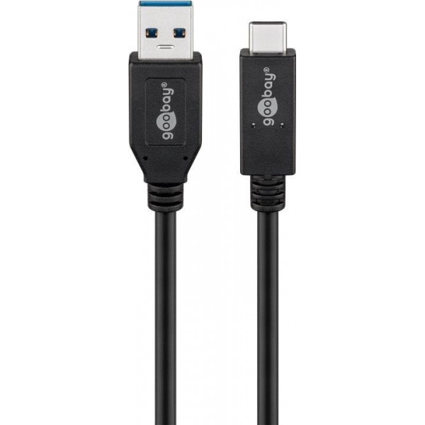 Goobay 41073 USB-C USB-A 3.1 Kabel - 0.5m - 3A - Zwart
