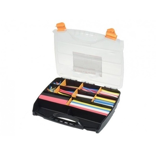 Heat Shrink Tubing Kit in Box - Coloured - 505 Pieces