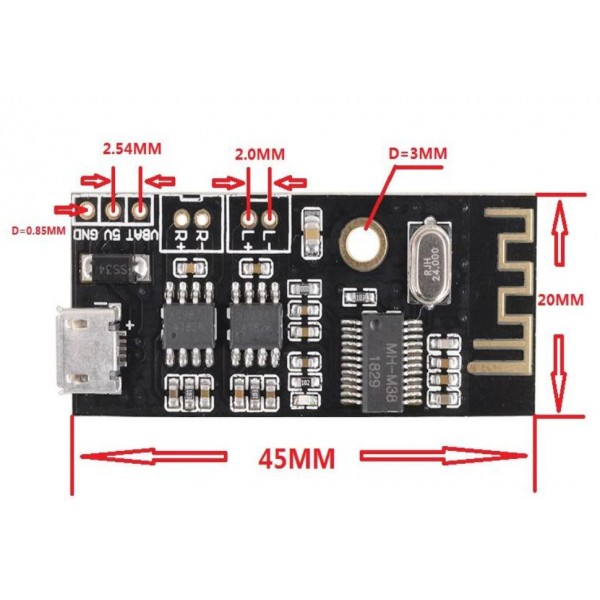 2x5W Stereo Audio Amplifier - MH-M38 - Bluetooth 4.2