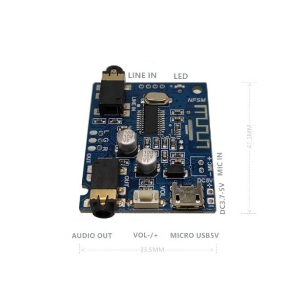 Stereo Audio Receiver with Audio Jacks - Bluetooth 5.0