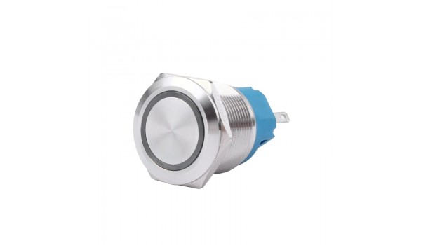 Metalen Drukknop 16mm - Reset - met 3-6V Rode LED