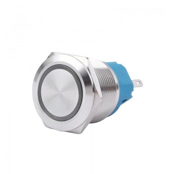 Metalen Drukknop 16mm - Reset - met 3-6V Witte LED