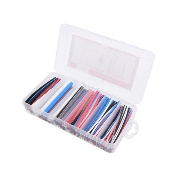 Heat Shrink Tubing Kit in Box - Coloured - 170 Pieces