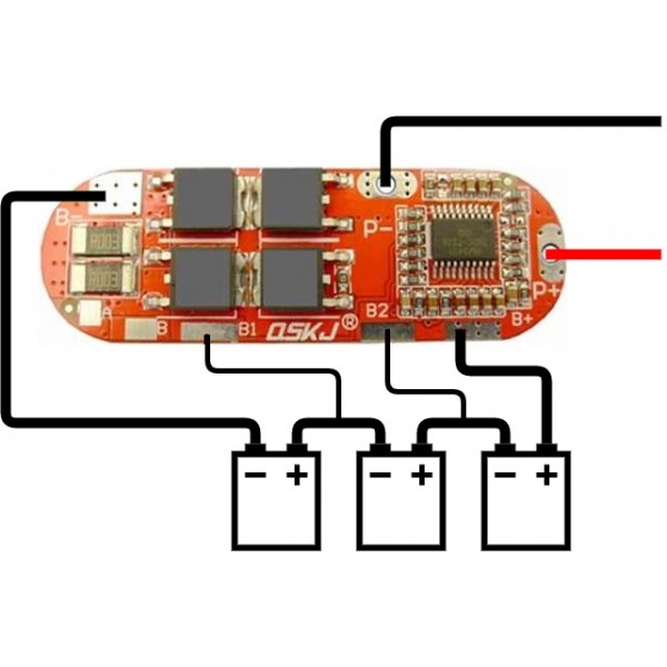 QSKJ Li-ion/Li-Po Protection Circuit (BMS) - 3S