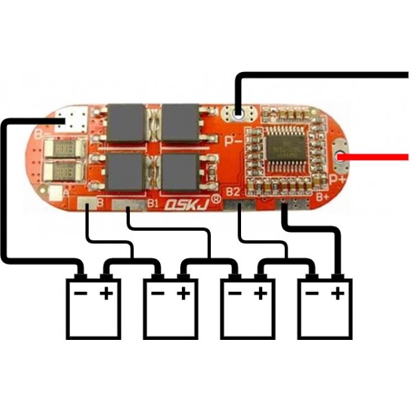 QSKJ Li-ion/Li-Po Protection Circuit (BMS) - 4S