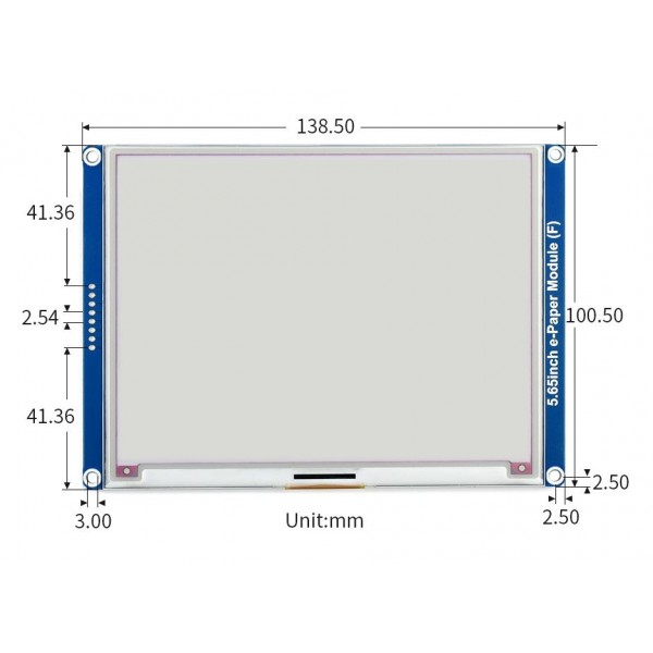 Waveshare 5.65 inch SPI E-Ink E-Paper Display (F) - ACeP 7 Colors