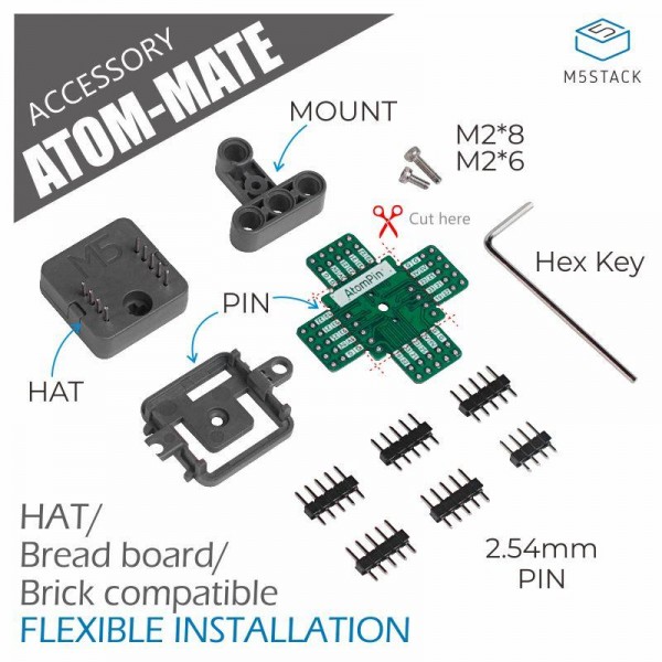 M5Stack ATOM Mate - DIY Expansion Kit - for M5ATOM and M5StickC Hat Series