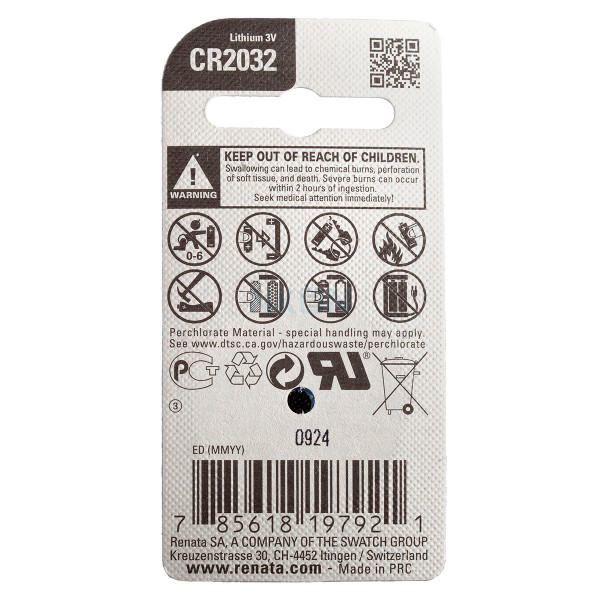 Renata CR2032 3V Lithium Batterij