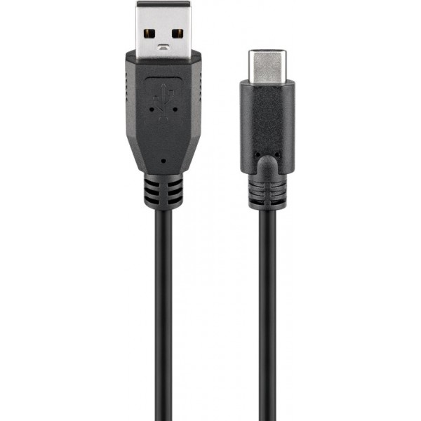 Goobay 55467 USB-C USB-A 2.0 Cable - 0.5m - 3A - Black