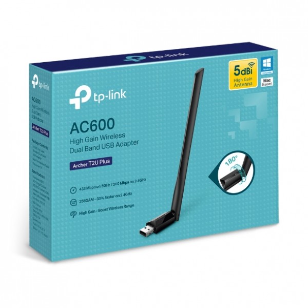 TP-Link AC600 Archer T2U Plus - Wireless Dual-Band USB-Adapter