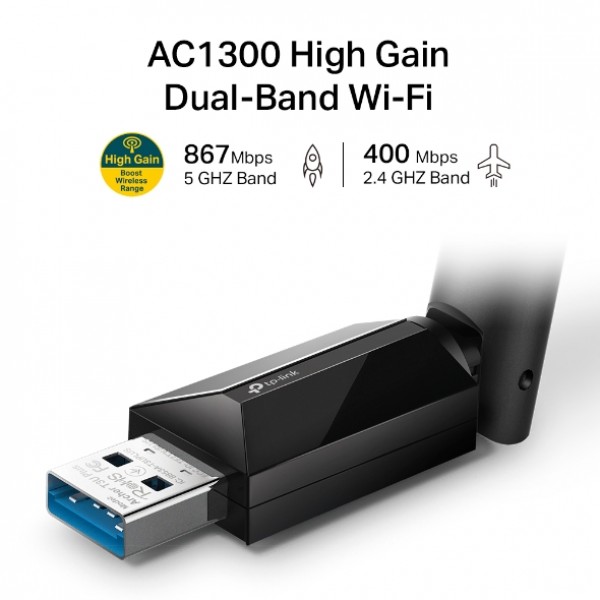 TP-Link AC1300 Archer T3U Plus - Wireless Dual-Band USB 3.0 Adapter