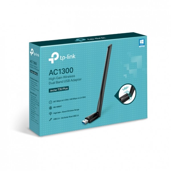 TP-Link AC1300 Archer T3U Plus - Wireless Dual-Band USB 3.0 Adapter