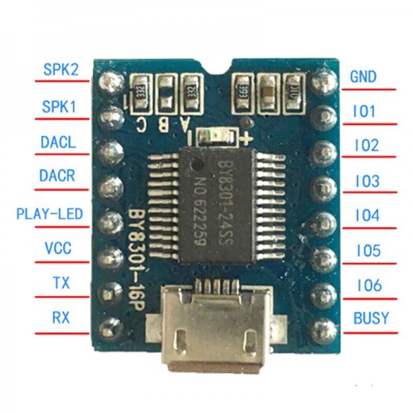 MP3 Audio Module - BY8301-16P - met 4MB Flash