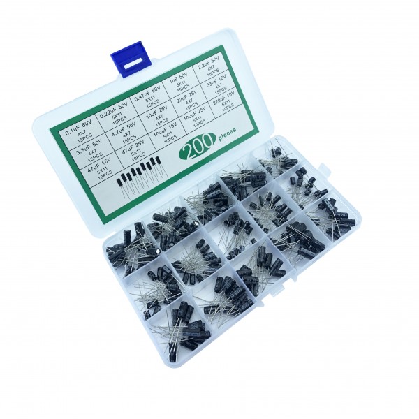 Elektrolytic Capacitor Set - 200 pieces - 0.1uF-220uF
