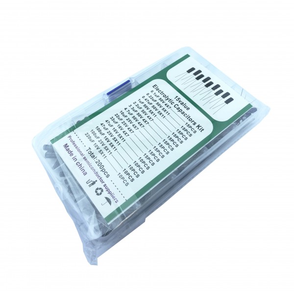 Elektrolytic Capacitor Set - 200 pieces - 0.1uF-220uF