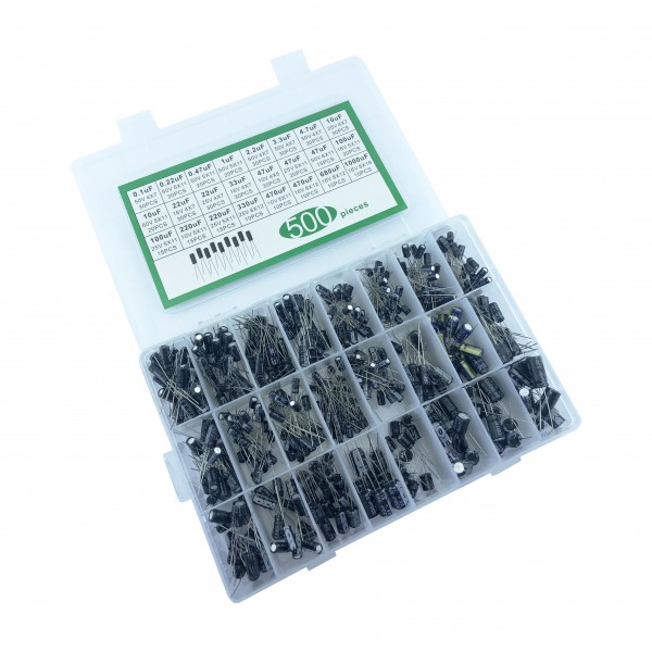 Elektrolytische Condensator Set - 500 stuks - 0.1uF-1000uF