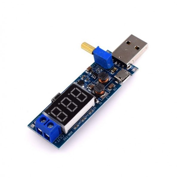 USB Adjustable DC-DC Converter 3W - with Voltage Meter