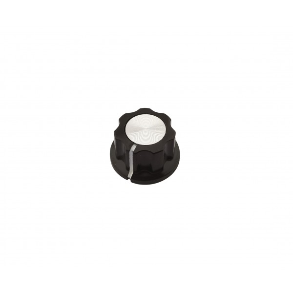Potentiometer Knob Black-Silver Bakelite - 18.8mm - MF-A01