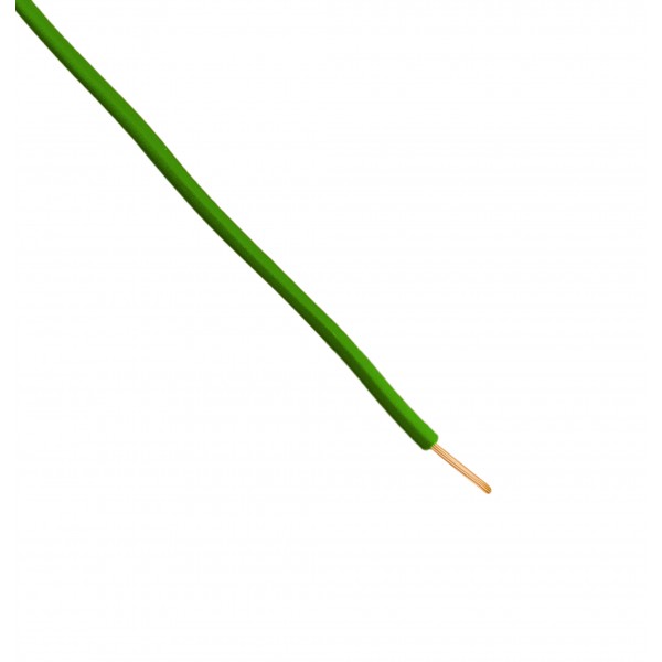 Wire - Single core - Flexible - Ø2.15mm 0.5mm2 - Green - 1m