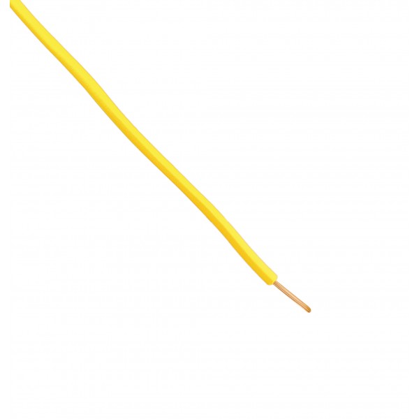 Wire - Single core - Flexible - Ø2.15mm 0.5mm2 - Yellow - 1m