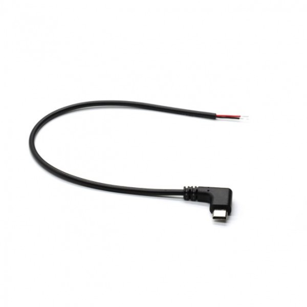 USB-C Power Cable with Loose Wires and Angle - 30cm