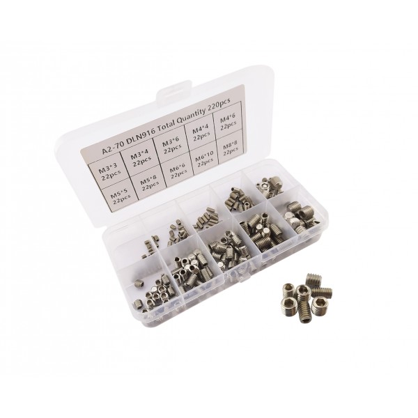 Stelschroef Set - M3-M4-M5-M6-M8 - 220 stuks