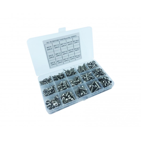 Bout en Moer Set - M3-M4-M5 - 500 stuks