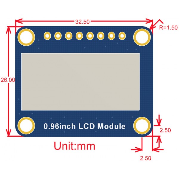 Waveshare 0.96 inch IPS-TFT-LCD Display - 160*80 Pixels - SPI