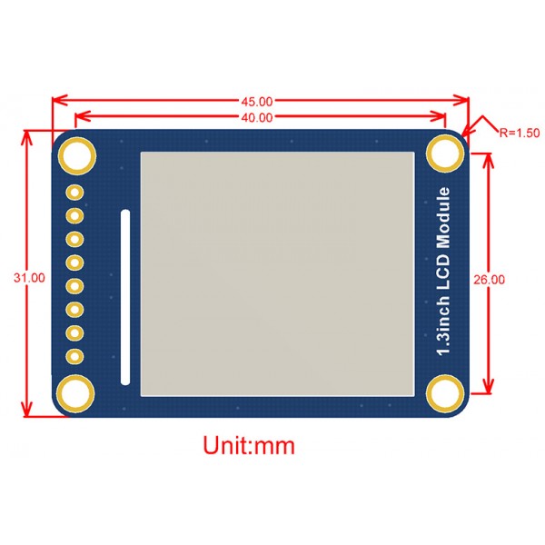 Waveshare 1.3 inch IPS-TFT-LCD Display - 240*240 Pixels - SPI