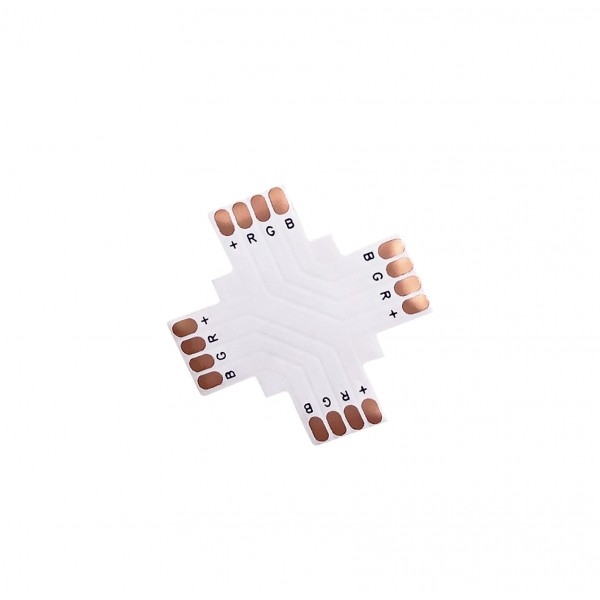 LED Strip X-Shaped Coupler - 4p 10mm - Standard RGB-WS2813-WS2815 - 10 pieces
