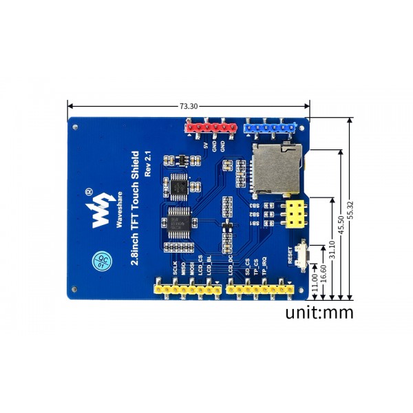 Waveshare 2.8 inch TFT Display Shield - 320*240 Pixels - met Touchscreen - voor Arduino