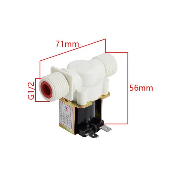 Solenoid Valve - Normally Closed - 12V DC - Nylon - G1/2