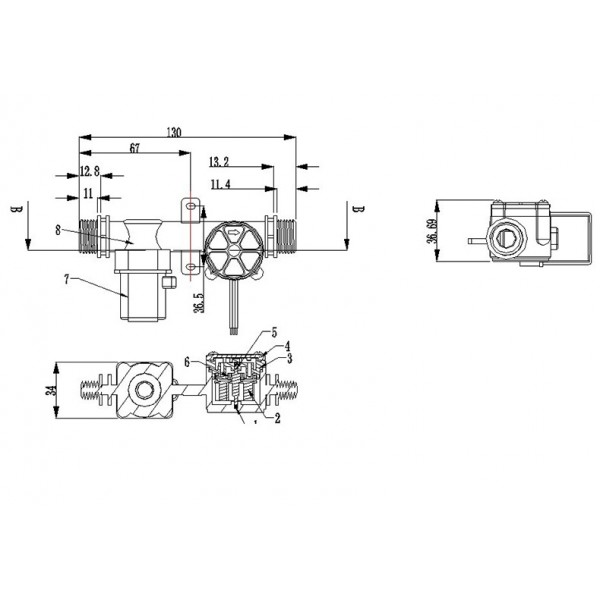 Solenoid Valve with Water Flow Sensor - Normally Closed - Nylon - G1/2