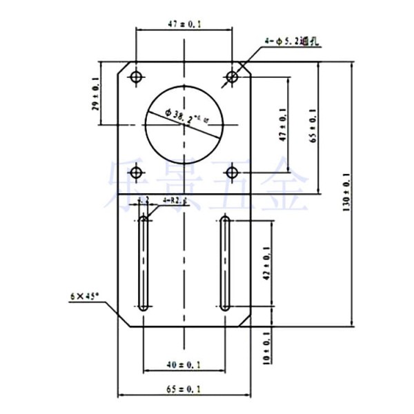 Bracket for Stepper Motor - 57mm - NEMA23 - Straight