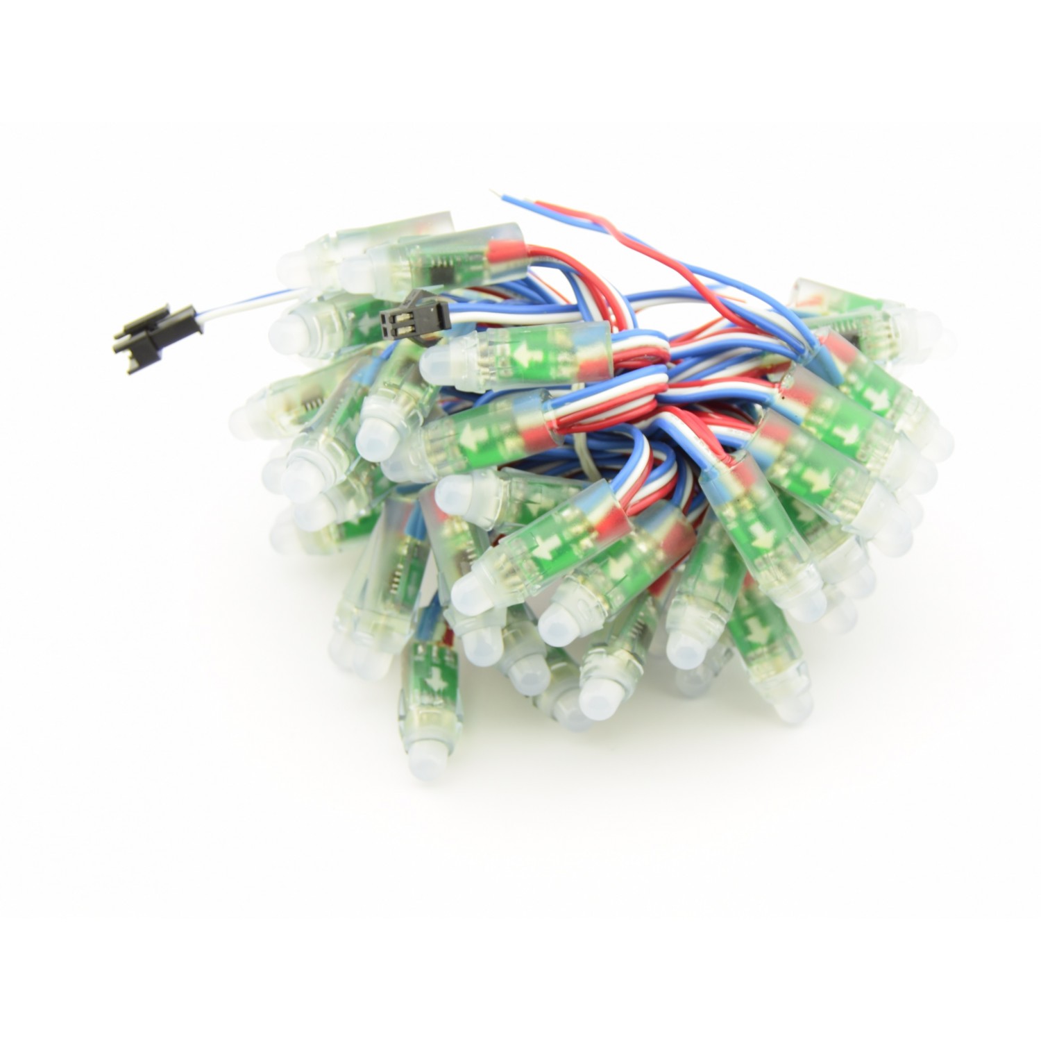 WS2811 Digitale 8mm RGB LED String - IP68 Waterdicht 50 stuks ...
