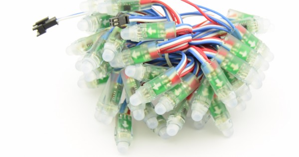 WS2811 Digital 8mm RGB LED String - IP68 Waterproof 50 pieces ...
