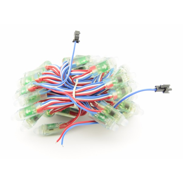 WS2811 Digital 8mm RGB LED String - IP68 Waterproof 50 pieces