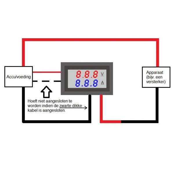 Current and Voltage meter with segment display - 7-100VDC 10ADC