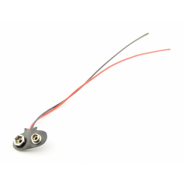 9V Battery Clip with Loose Wires - 15cm - T-SOFT