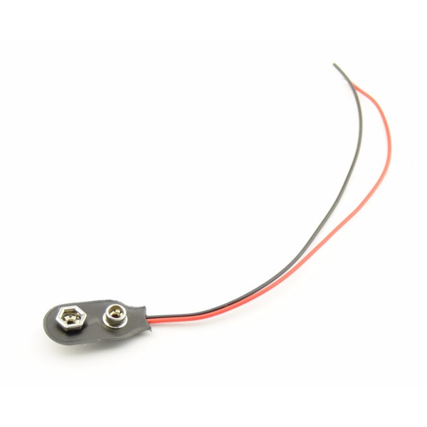 9V Battery Clip with Loose Wires- 15cm - SOFT