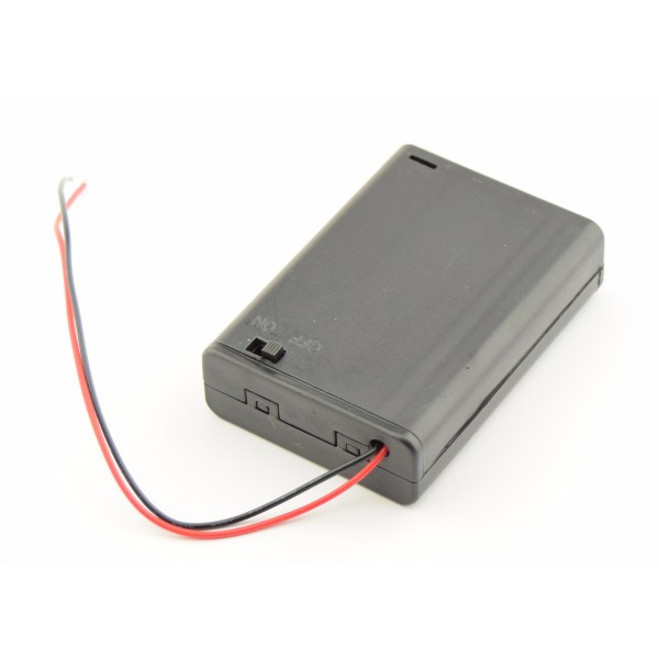3x AA Battery Box with Loose Wires and Switch