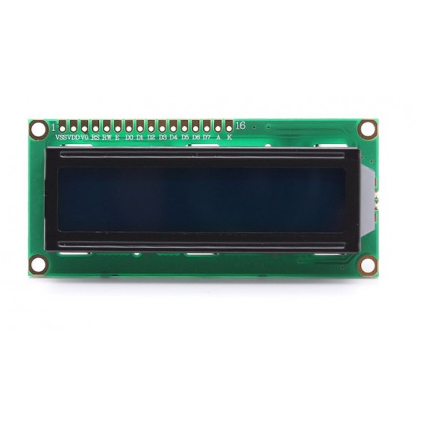 LCD Display 16*2 karakters met witte tekst en blauwe backlight