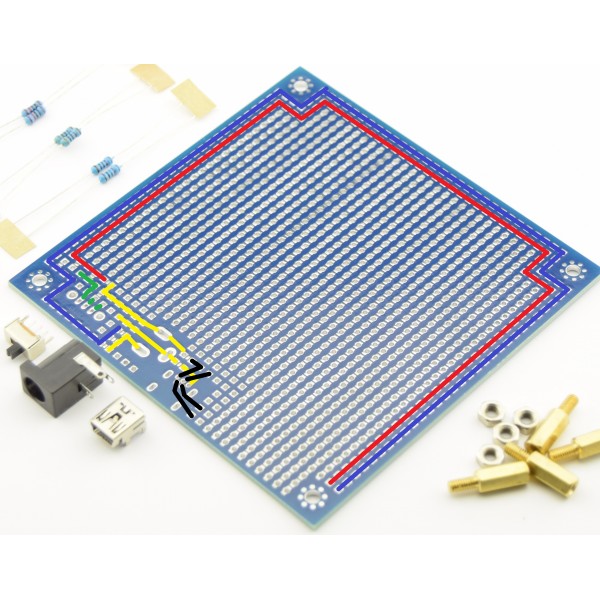 Experiment PCB 9.5cm*9.5cm - Double-sided with Accessories